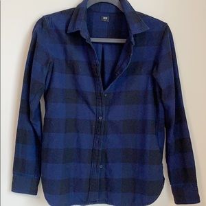 Uniqlo Flannel Button Up Shirt XS Blue